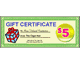 $5 Gift Certificate